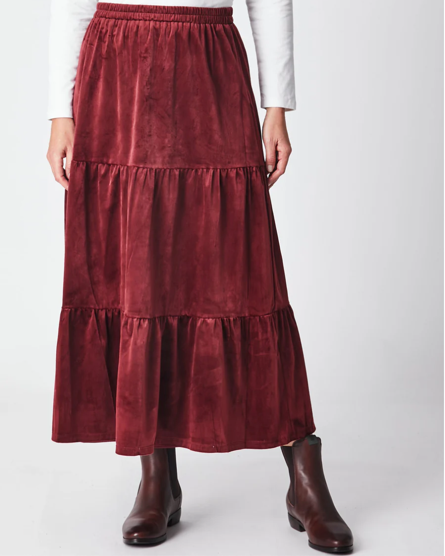 VELVETEEN TEE PEE SKIRT - SHIRAZ