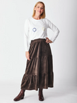 VELVETEEN TEE PEE SKIRT - MOCHA