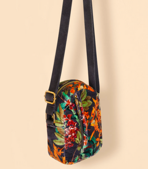 Velvet 'Out & About' Bag - Botany Bliss in Charcoal