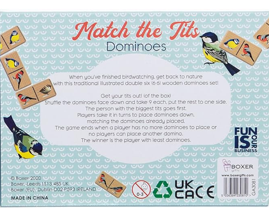 Match The Tits Novelty Dominoes Game Set